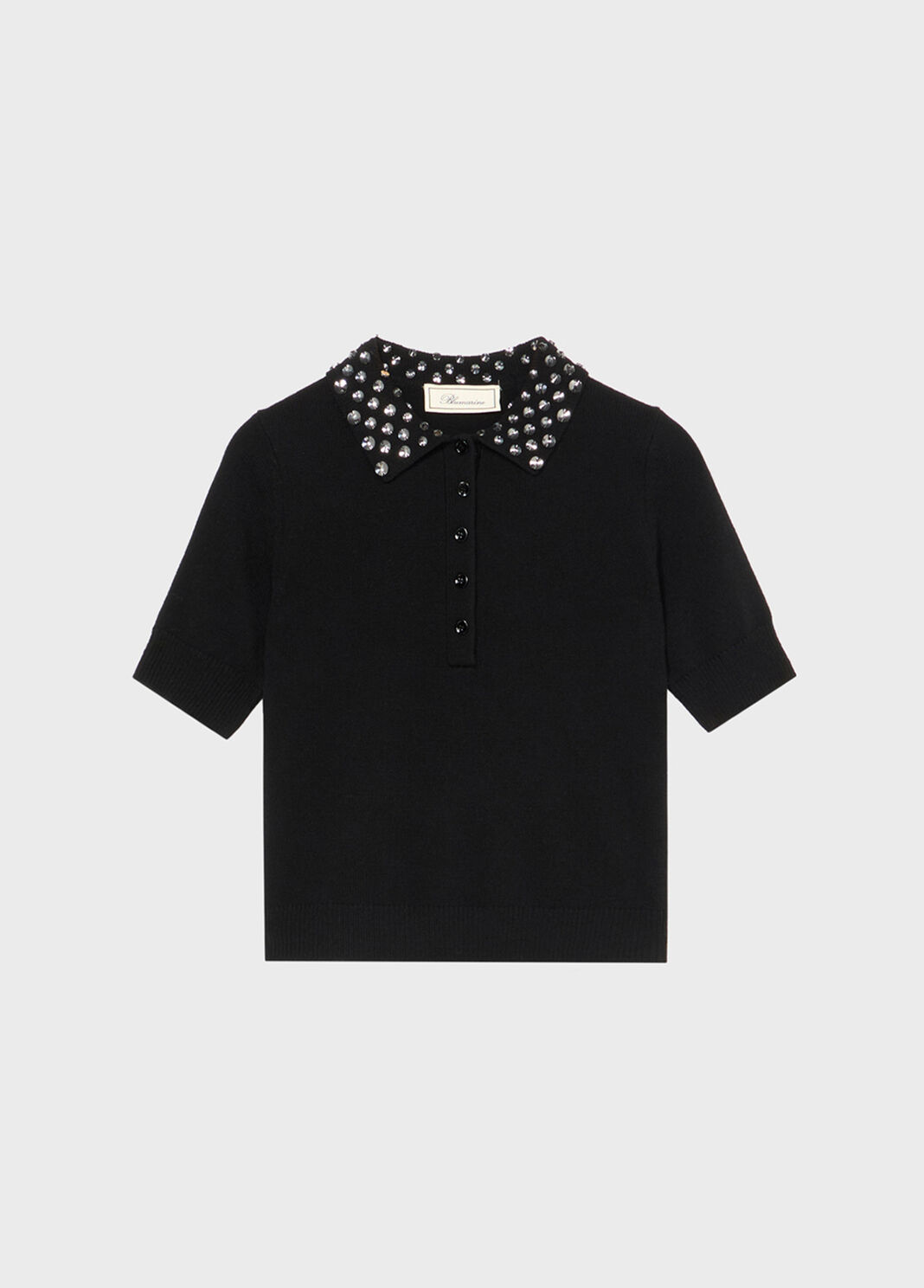 Wool polo shirt with gem embroidery  Blumarine - large image number 4