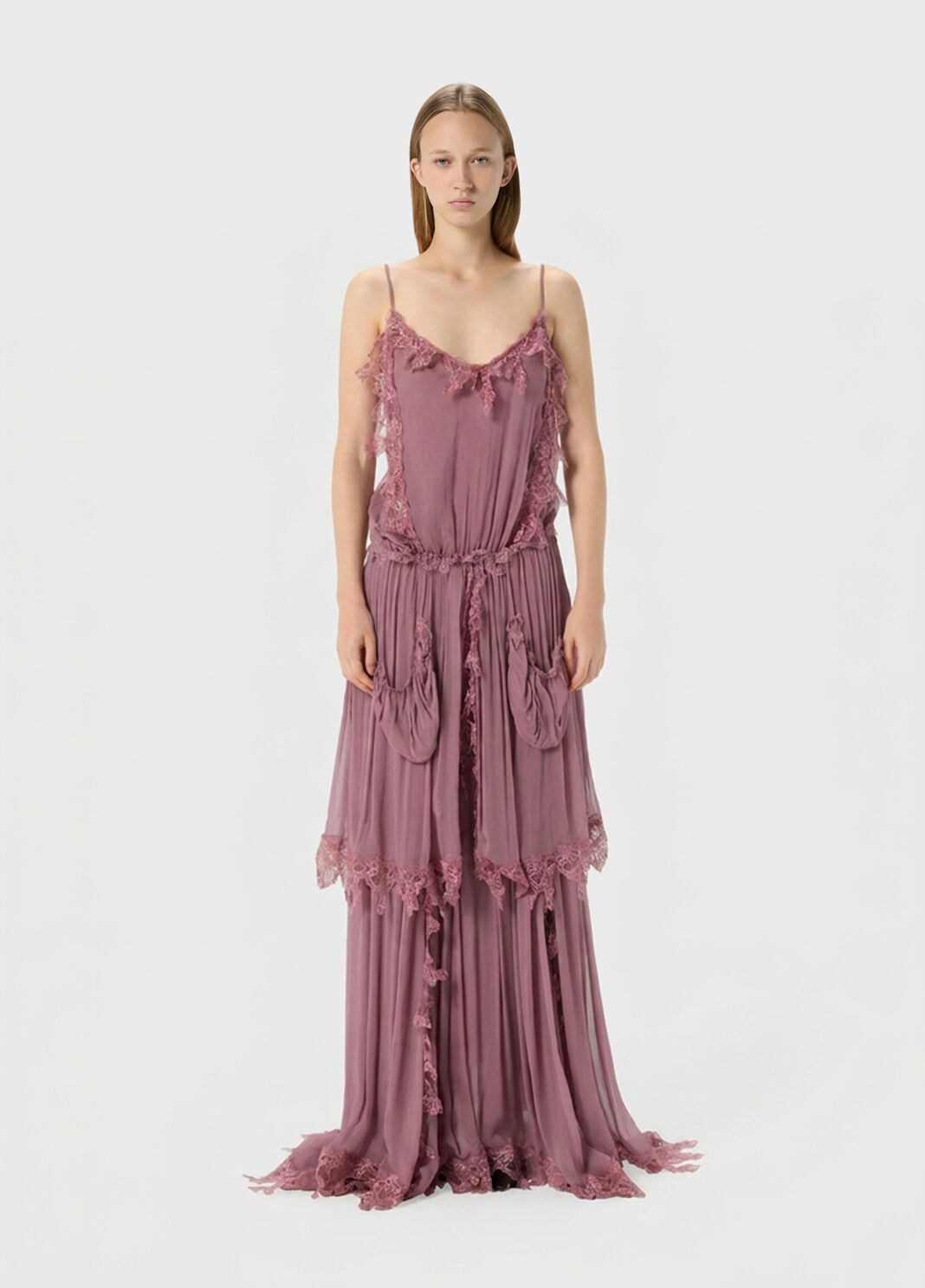 Long crepon dress with lace detailing  Blumarine - large image number 0