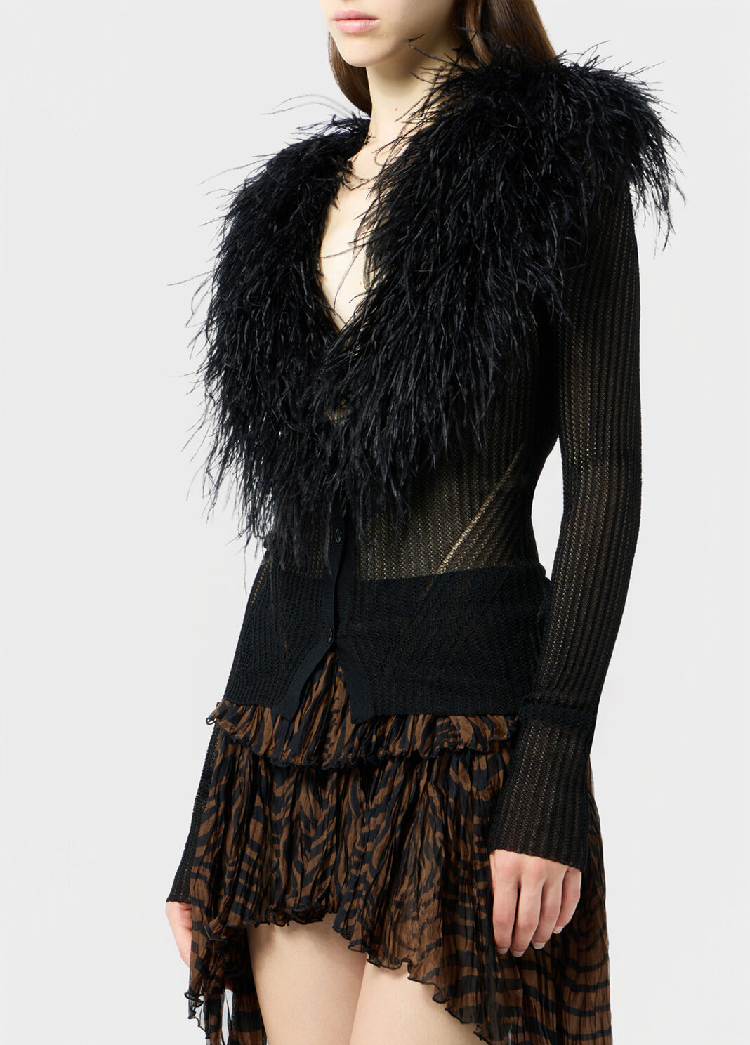 Knit cardigan with feathered neck  Blumarine - large image number 2