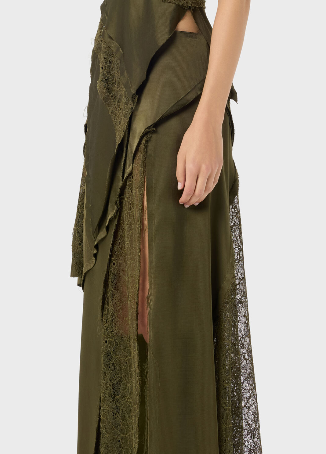 Langer Rock aus Satin und Chantilly-Spitze  Blumarine - large image number 2