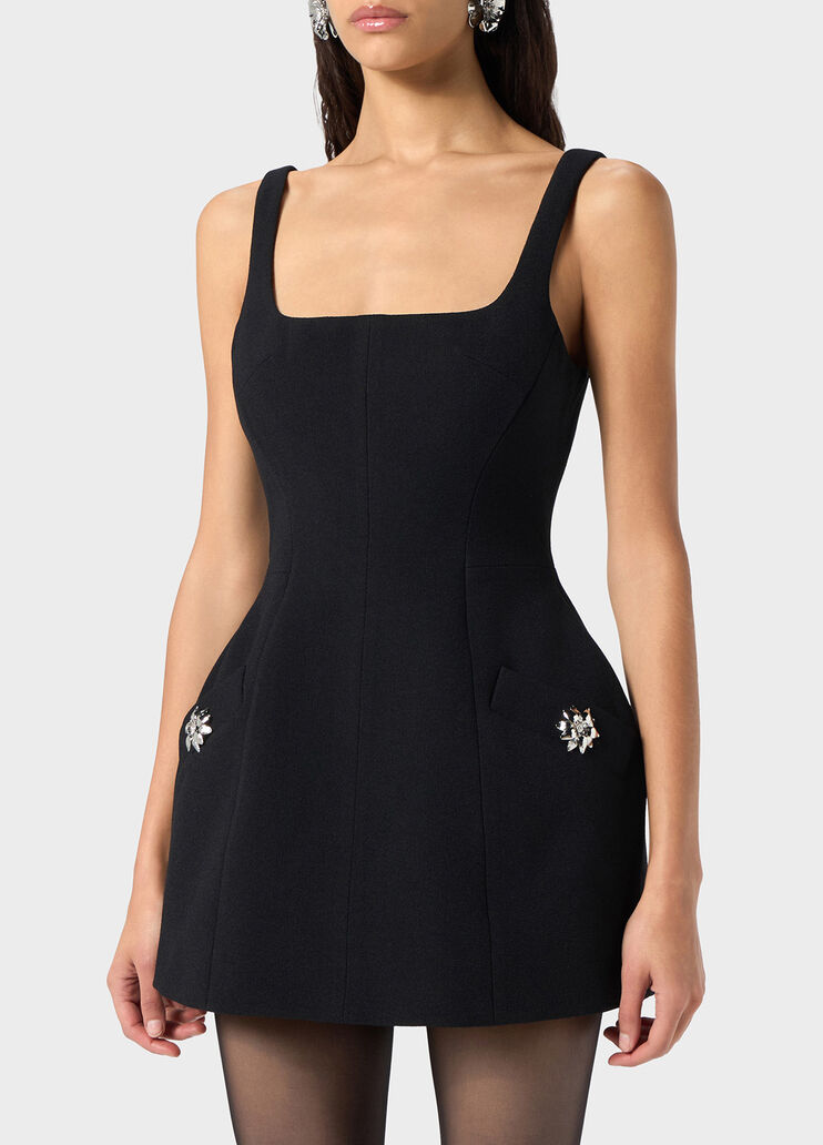 Short dress in crepe with jewel details  Blumarine - large image number 2