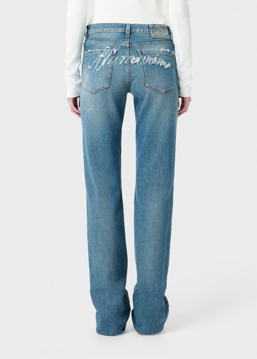 Jean droit avec logo  Blumarine - large image number 1