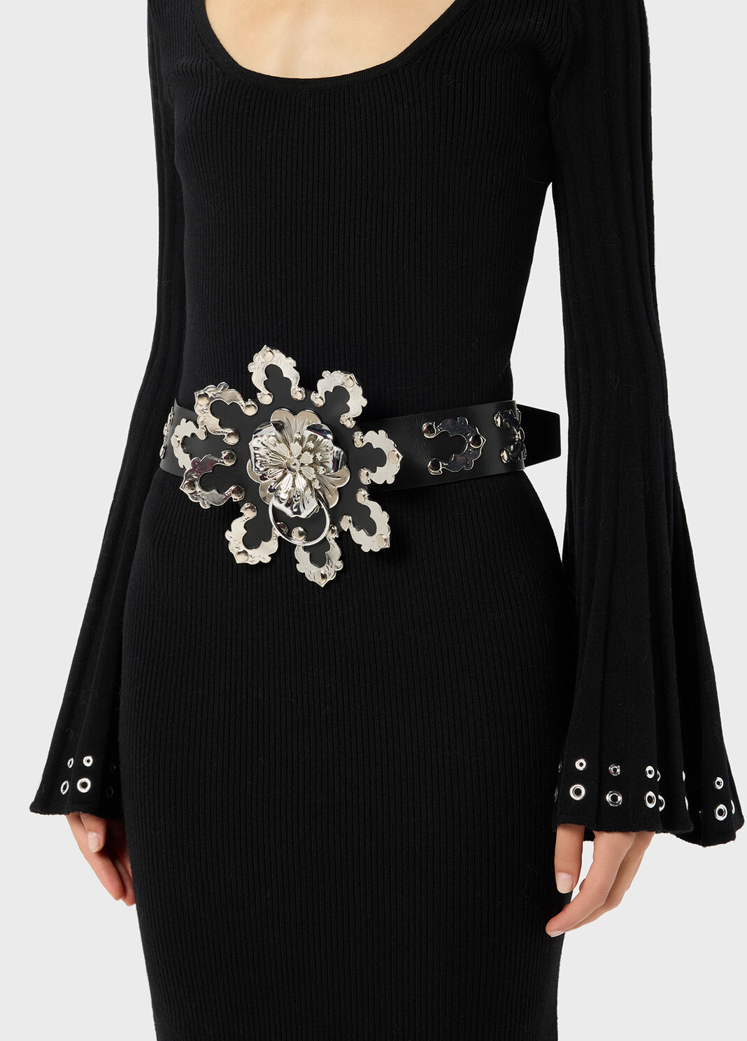 Leather belt with metal flower  Blumarine - large image number 0