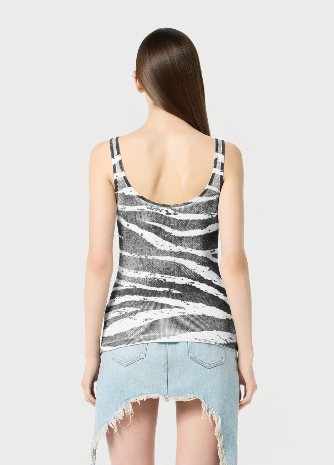 Zebra-print ribbed top  Blumarine - large image number 1