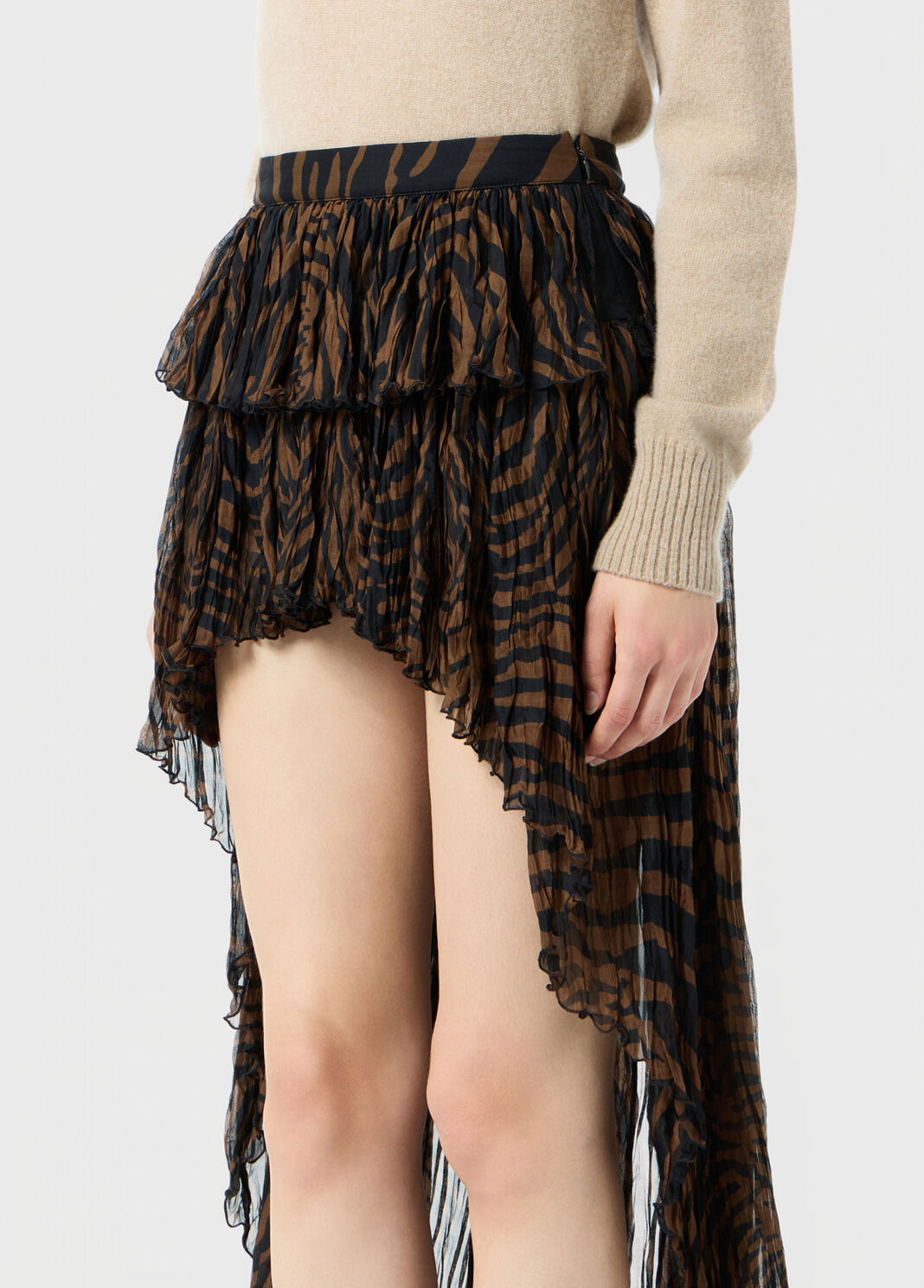 Asymmetrical printed chiffon skirt with ruffle  Blumarine - large image number 0