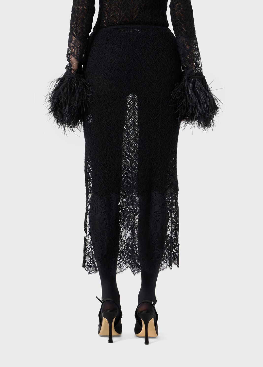 Knitted midi skirt with lace  Blumarine - large image number 1