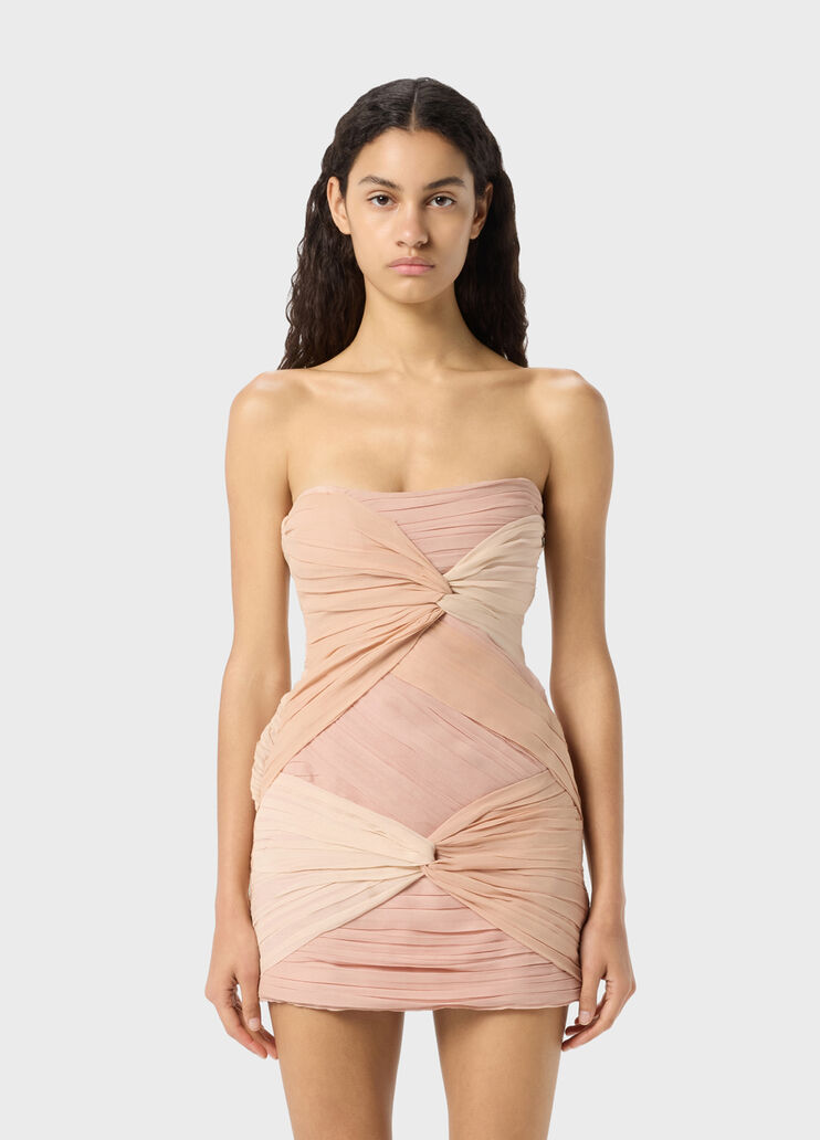 Bustier dress in georgette with d&eacute;grad&eacute; twist  Blumarine - medium