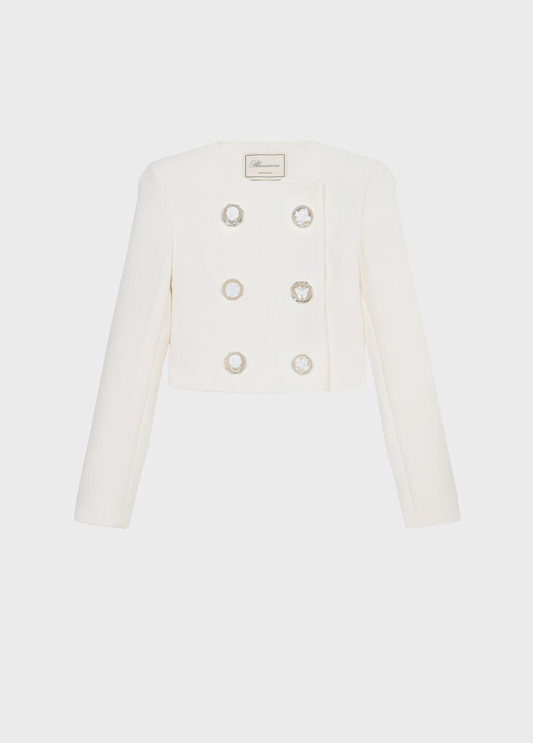 Double-breasted cady jacket with jewel buttons  Blumarine - large image number 4