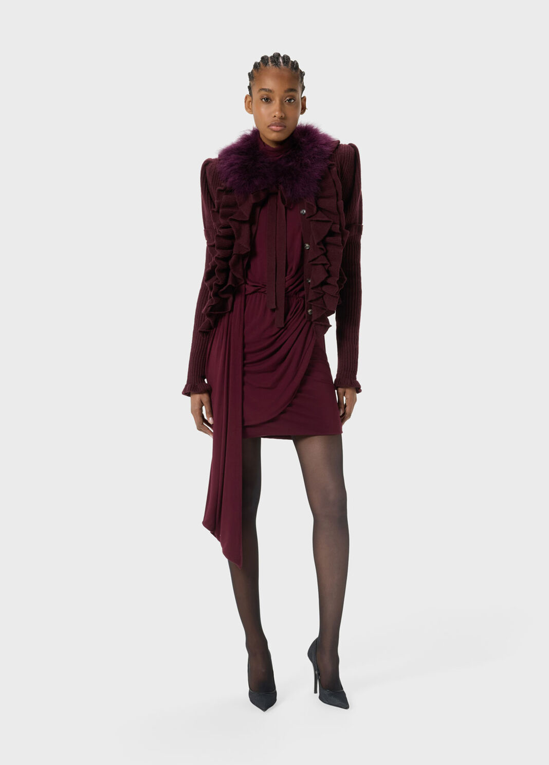 Short jersey dress with draping and stole  Blumarine - large image number 3