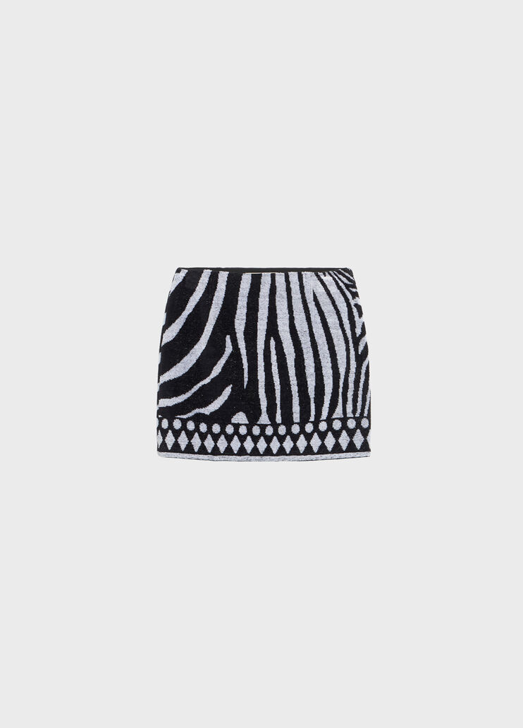 Short zebra-print terry cloth skirt  Blumarine - medium
