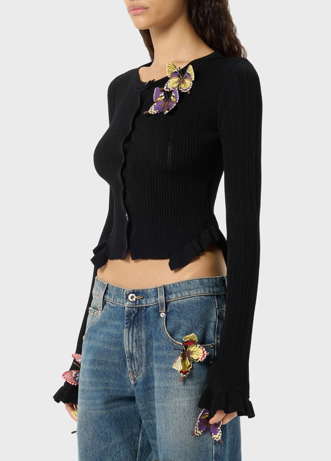 Gerippter Cardigan mit Schmetterlingen  Blumarine - large image number 2