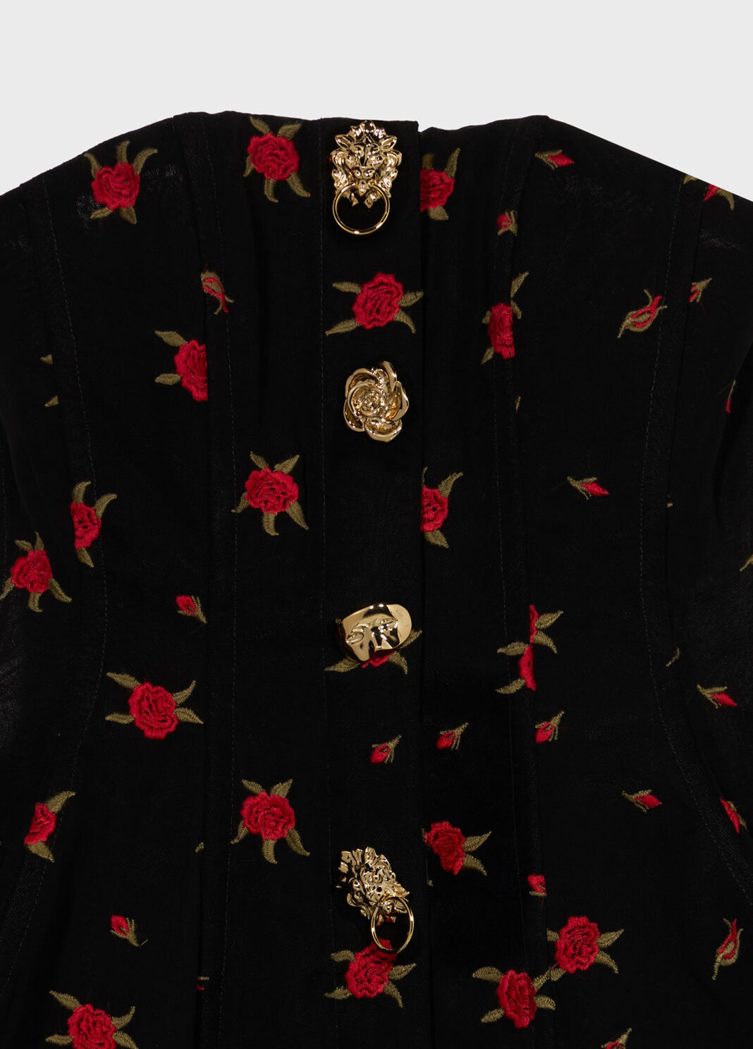 Short dress with rose embroidery and bejewelled buttons  Blumarine - large image number 6