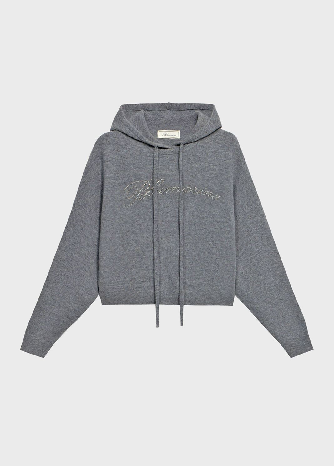 Wool hooded sweater with rhinestone logo  Blumarine - large image number 4