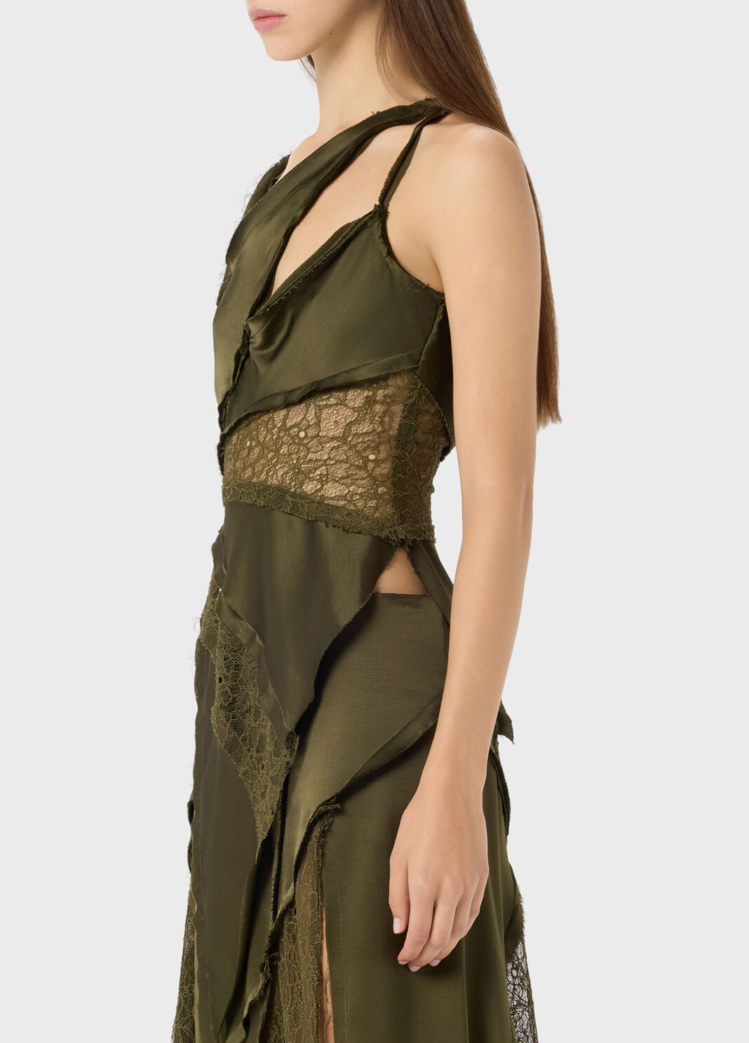 Asymmetric satin and Chantilly lace top  Blumarine - large image number 2