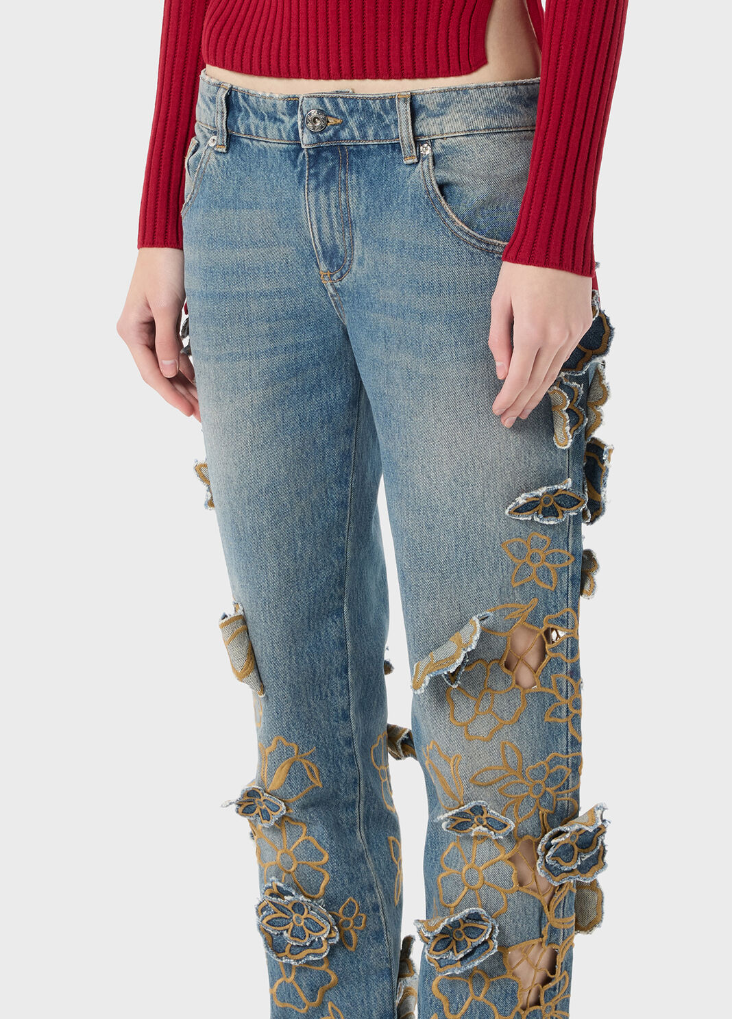 Jeans straight leg mit bestickung  Blumarine - large image number 2