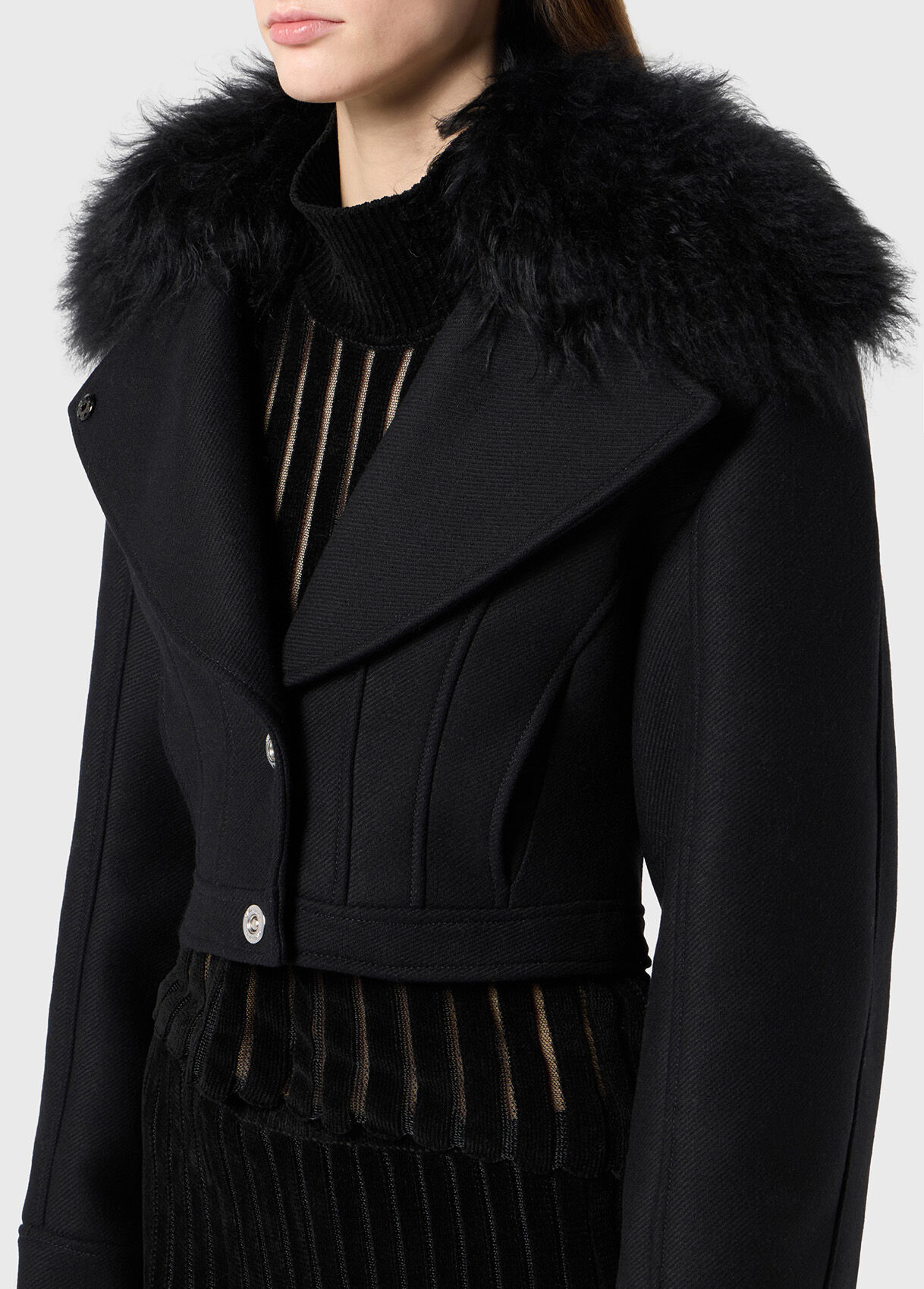 Wool coat with fur - Blumarine