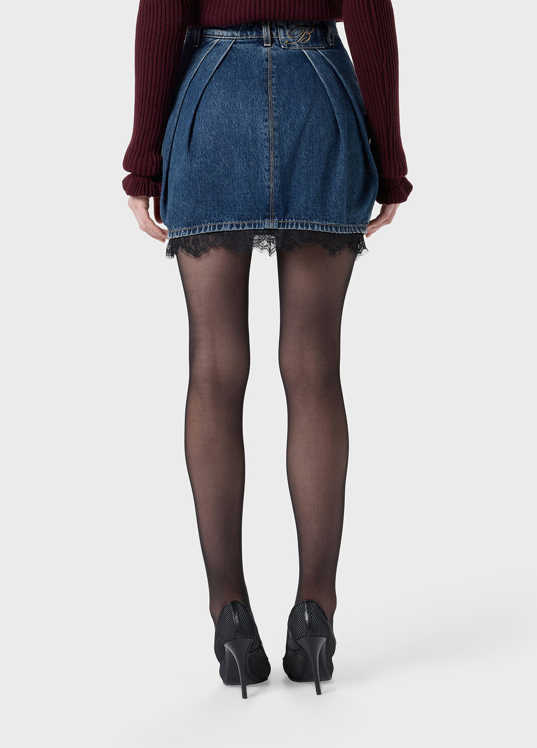 Kurzer Rock aus Denim mit Spitze  Blumarine - large image number 1