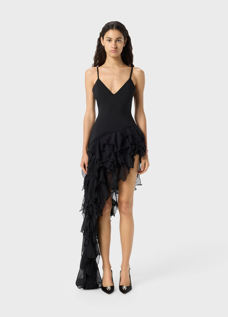 Asymmetric cady dress with ruffles  Blumarine - medium