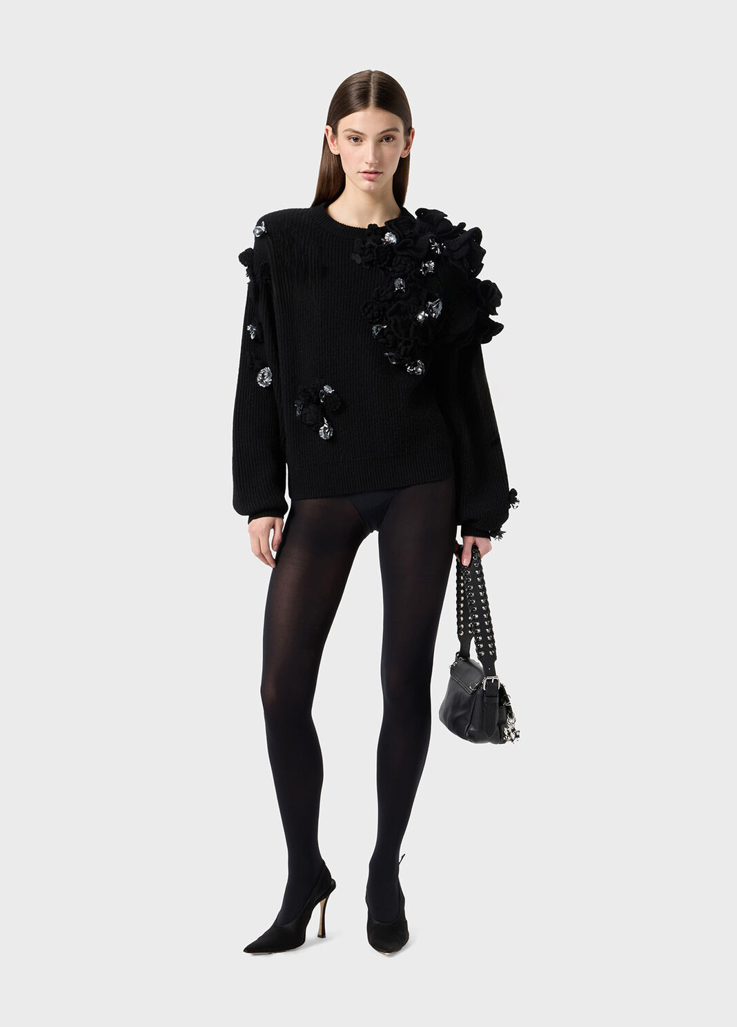 Wool sweater with embroidery and applications  Blumarine - large image number 3