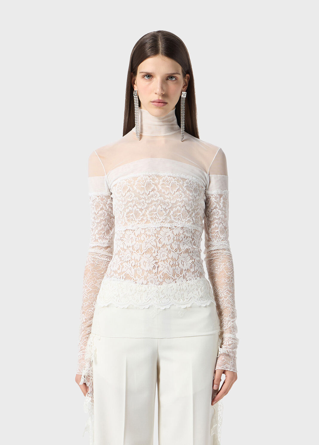 Blusa in tulle e pizzo smerlato  Blumarine - large image number 0