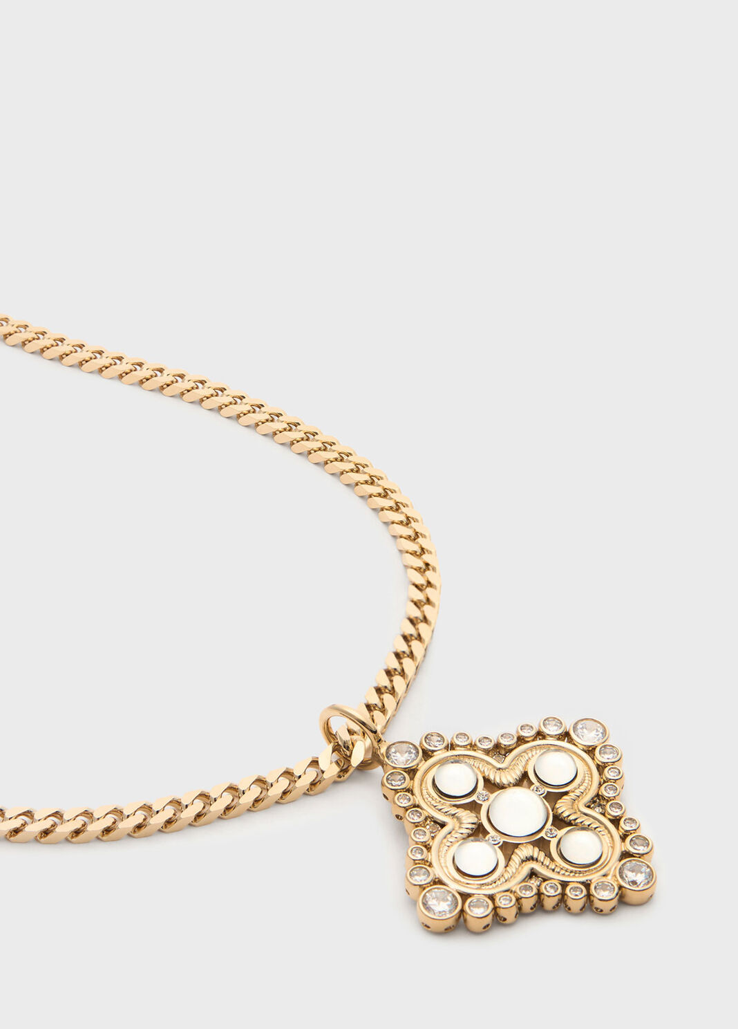Brass pendant necklace with set stones and rhinestones  Blumarine - large image number 2