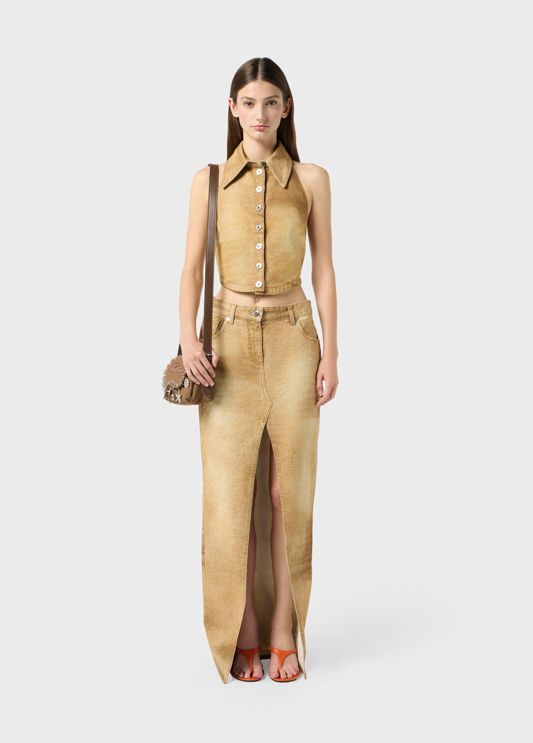 Stretch bull denim printed shirt-top  Blumarine - large image number 3