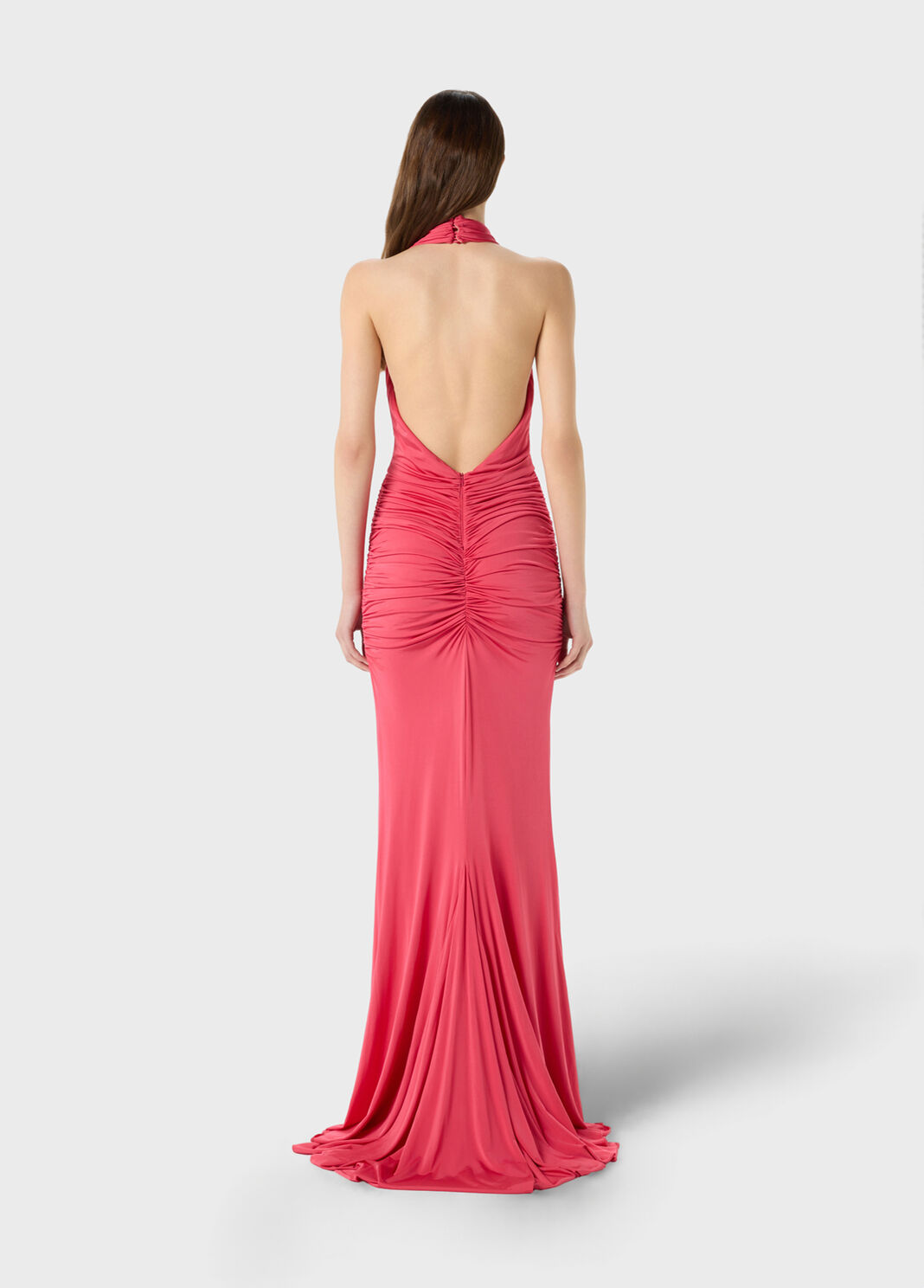 Long shiny jersey dress with rose  Blumarine - large image number 1