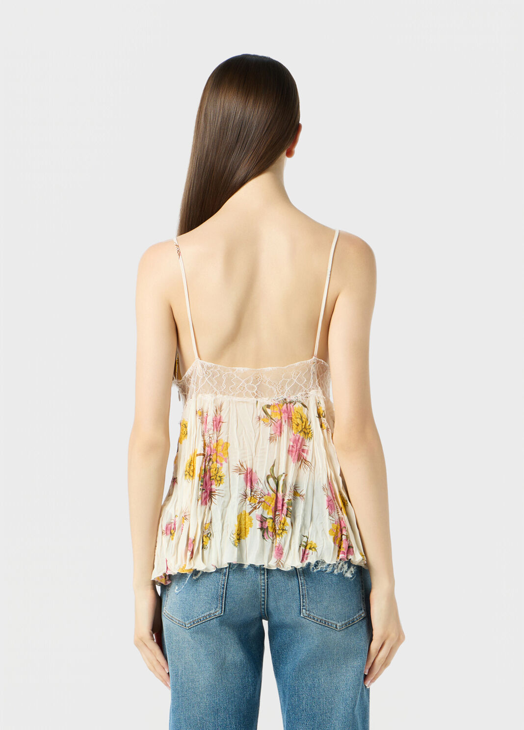 Georgette top with lace inserts  Blumarine - large image number 1