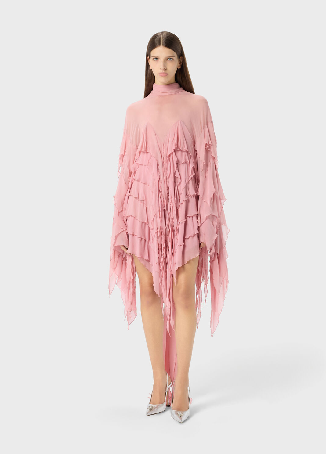 Short georgette dress with ruffles  Blumarine - large image number 3