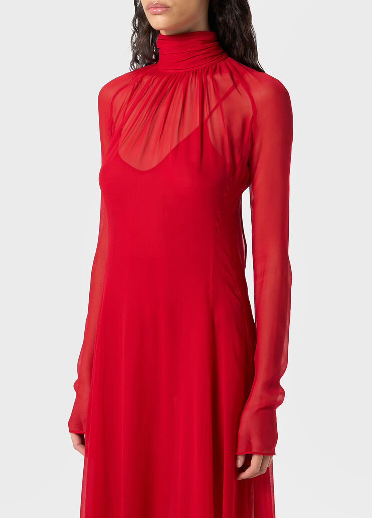 Long silk georgette dress with scarf  Blumarine - large image number 2