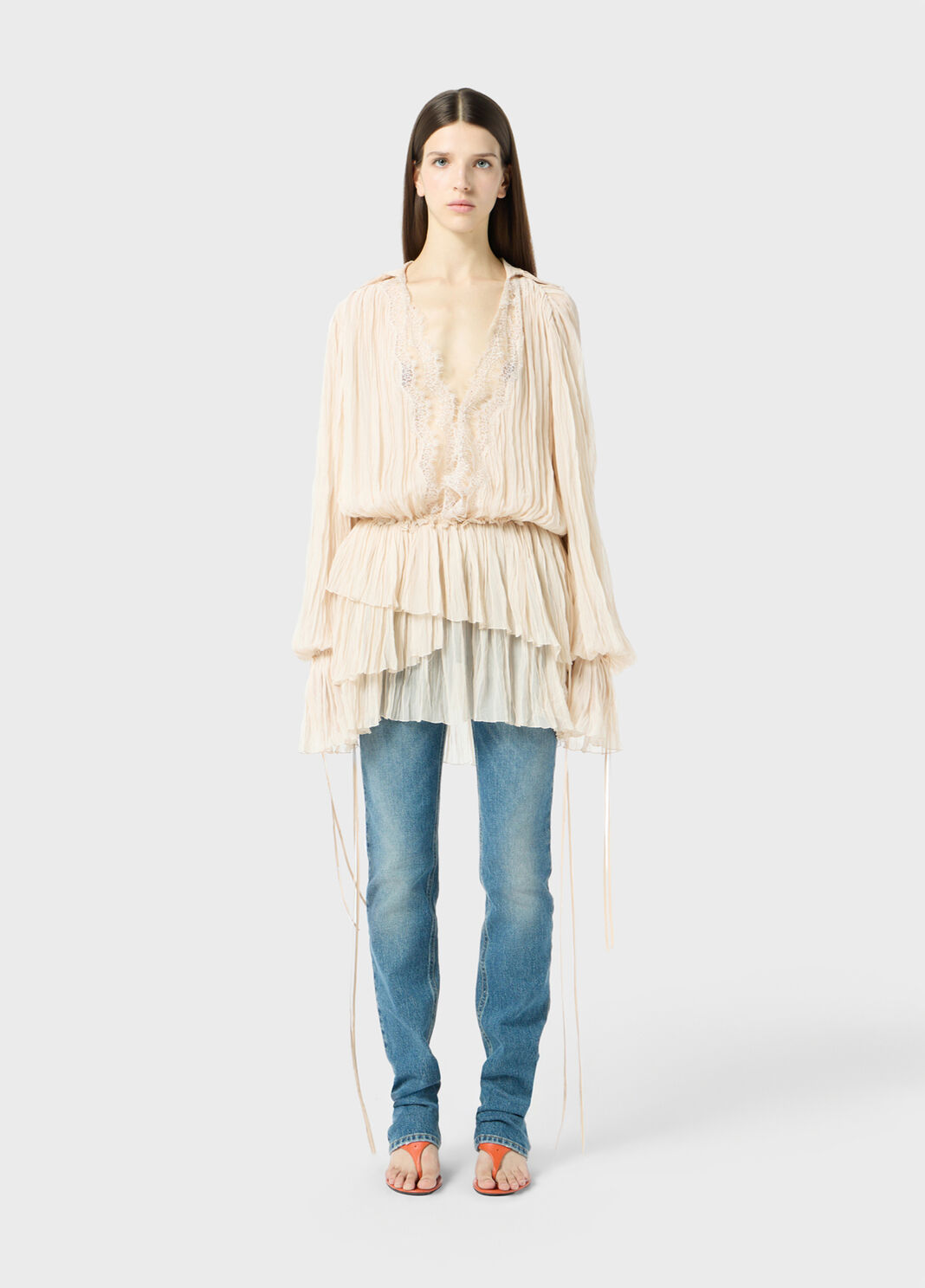 Flounced pleated georgette dress  Blumarine - large image number 0