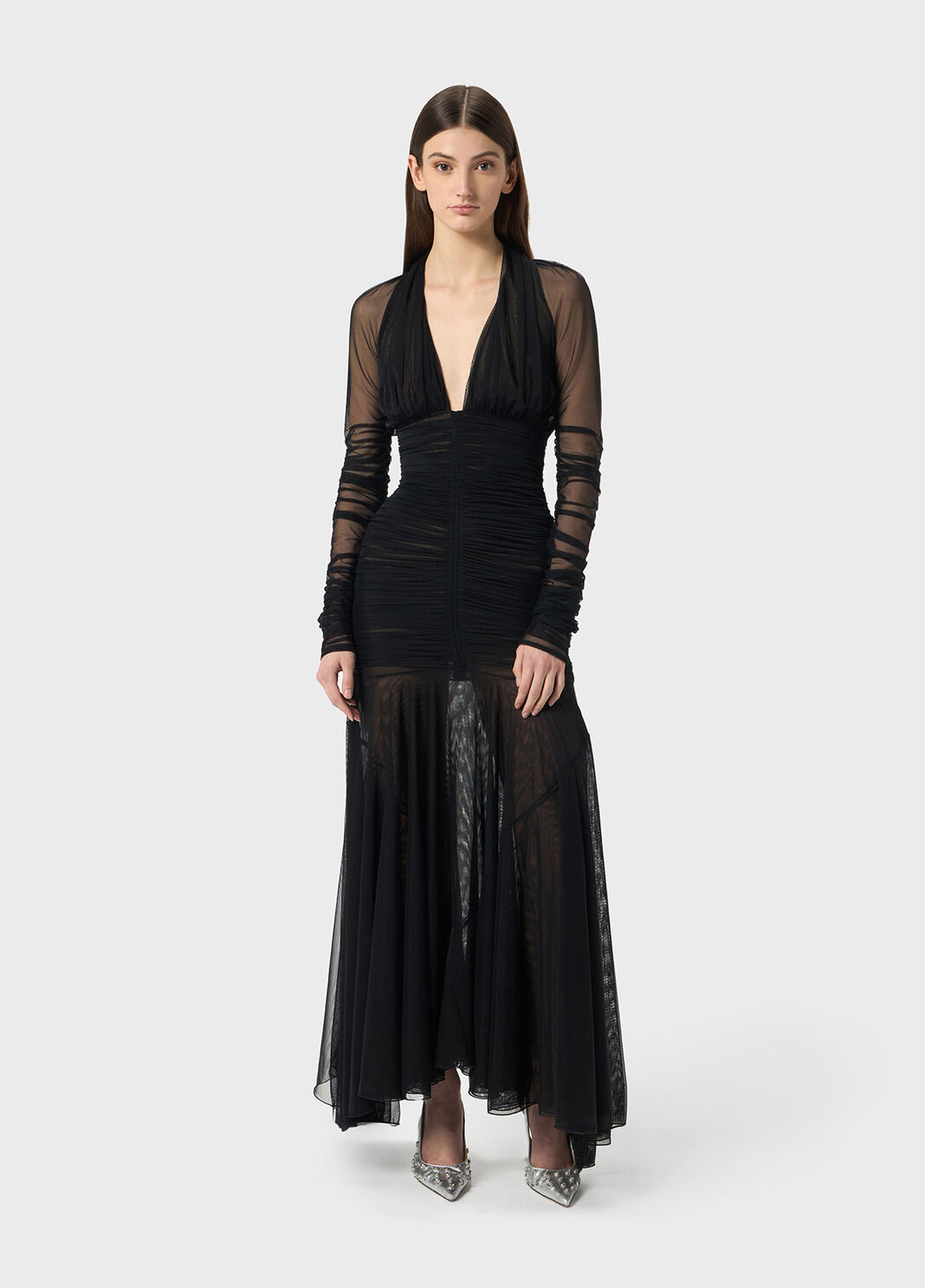 Midi dress in tulle with ruffles  Blumarine - large image number 3