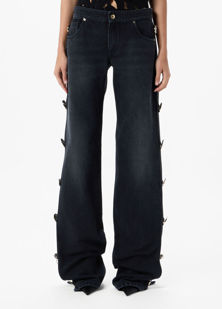 Jean large &agrave; boutons bijoux  Blumarine - medium