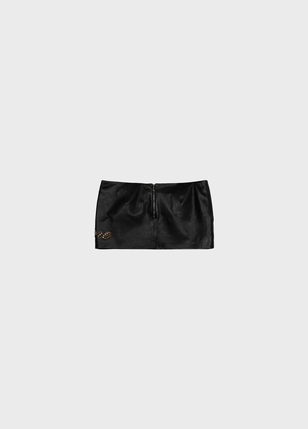 Short nappa leather skirt with embroidered logo  Blumarine - large image number 5