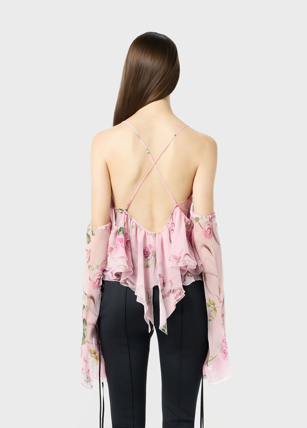 Printed silk creponne blouse with ruffles  Blumarine - large image number 1