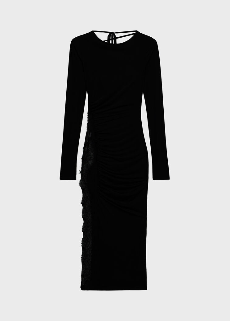 Jersey midi dress with scalloped lace inserts  Blumarine - medium