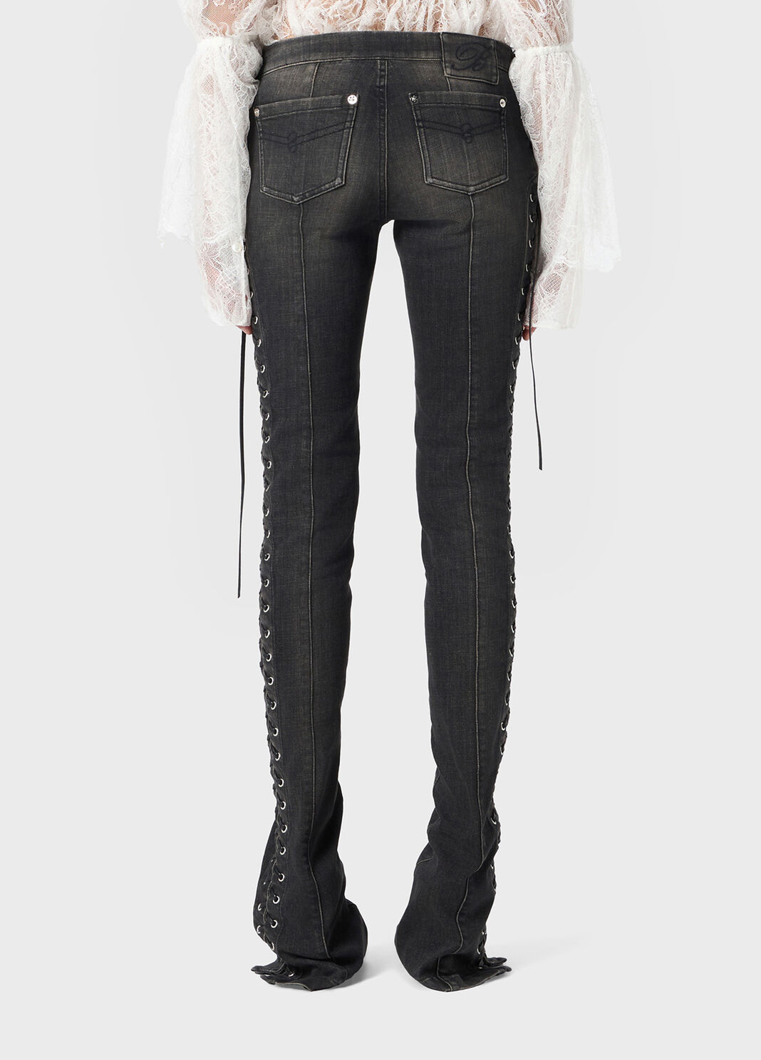 Slim fit jeans mit &ouml;sen und schn&uuml;ren  Blumarine - large image number 1