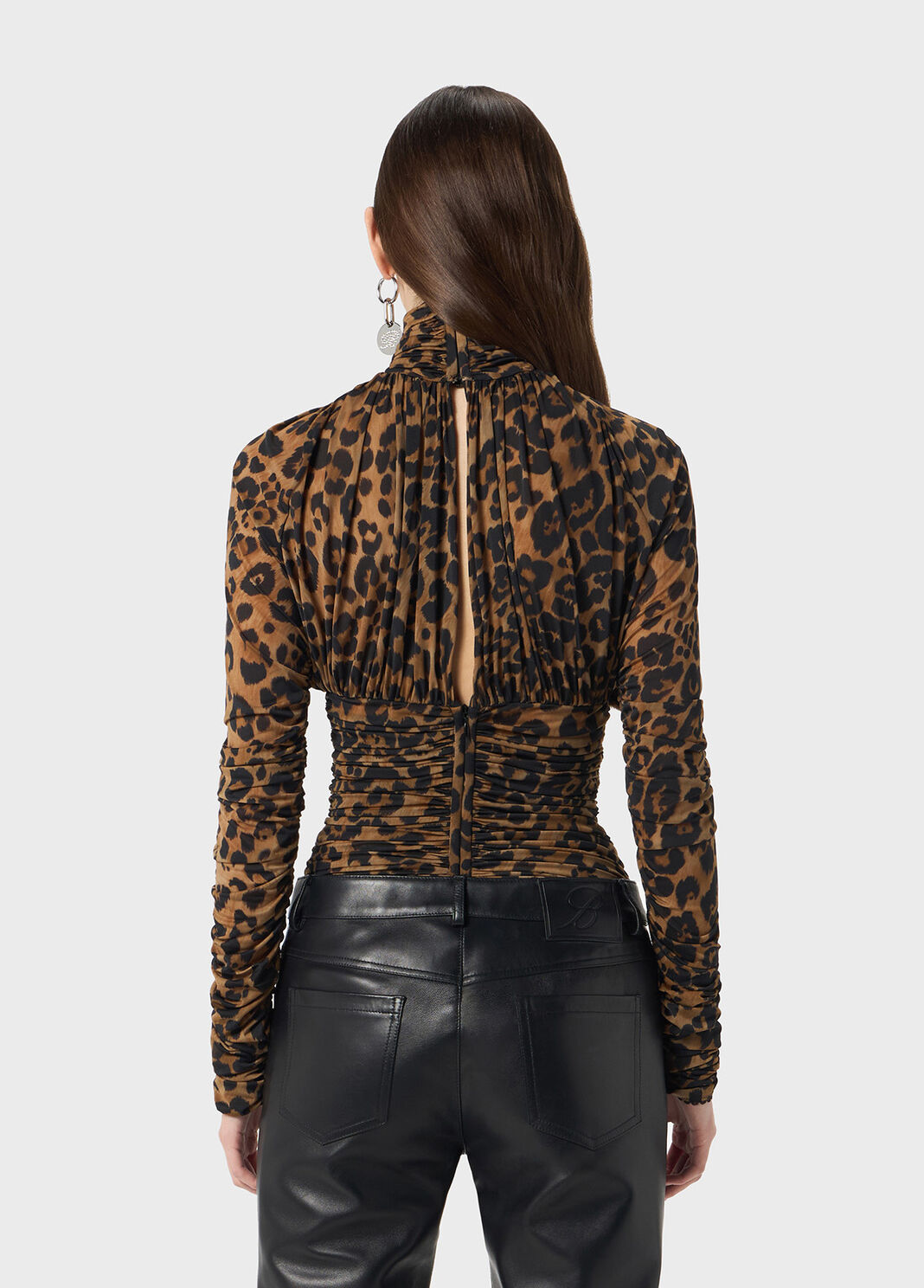 Body en jersey &agrave; imprim&eacute; animalier avec d&eacute;coupe  Blumarine - large image number 1