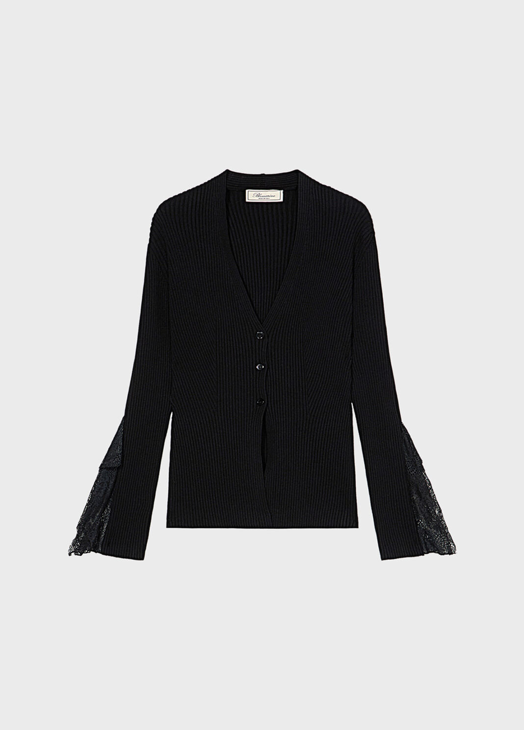 Ribbed cardigan with lace ruffles  Blumarine - large image number 4