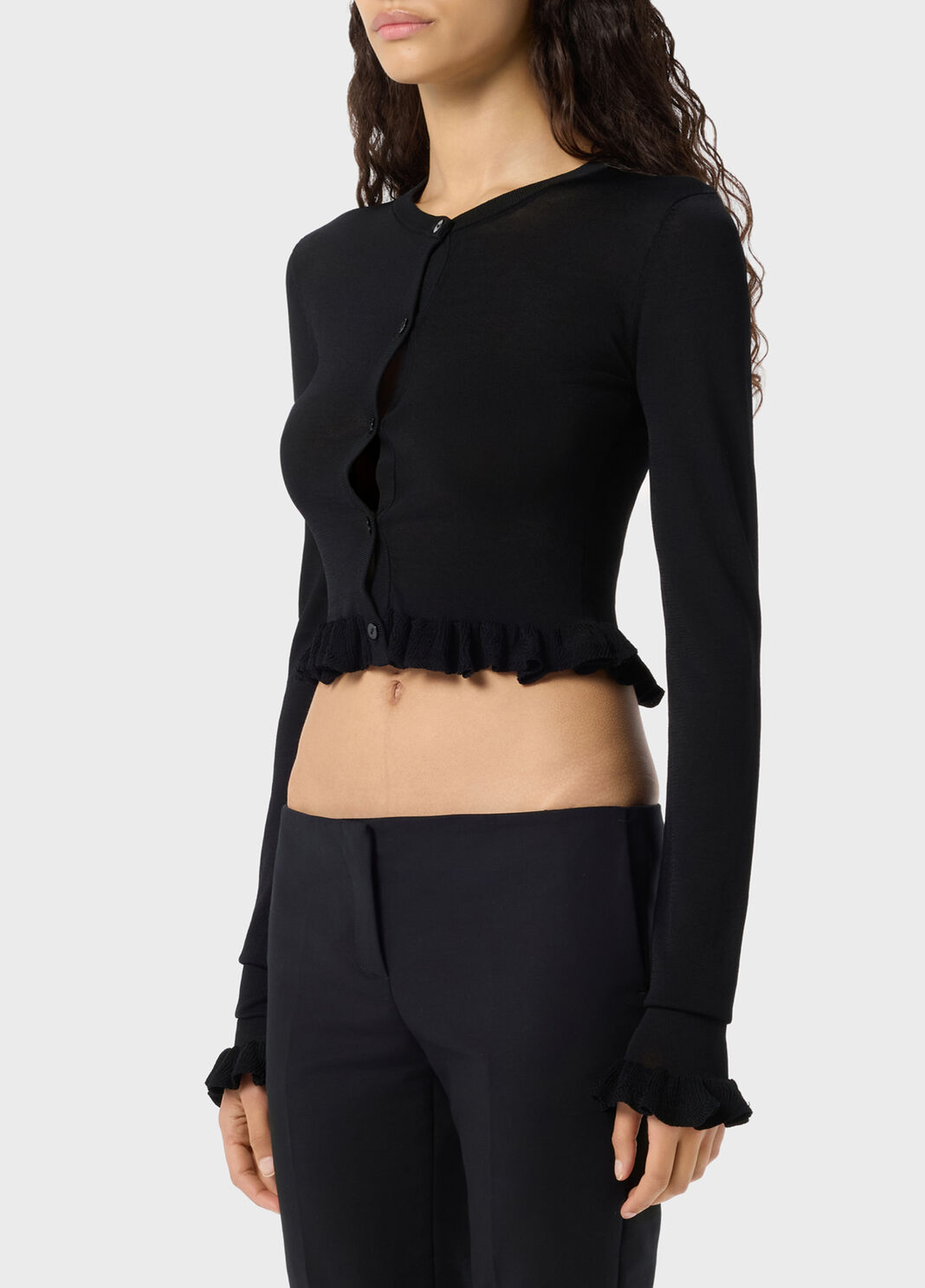 Cropped cardigan with ruffles  Blumarine - large image number 2