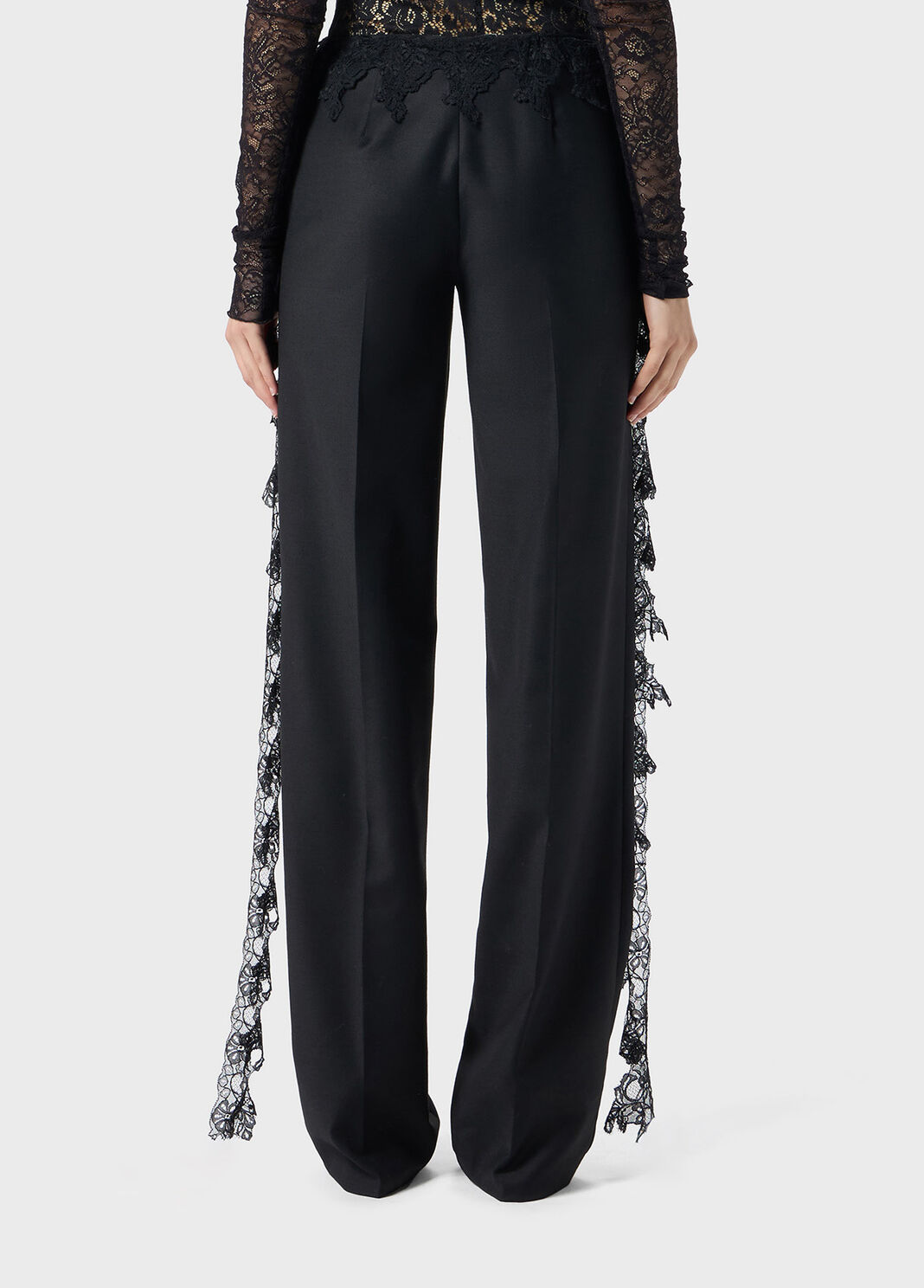 Twill pants with scalloped lace  Blumarine - large image number 1