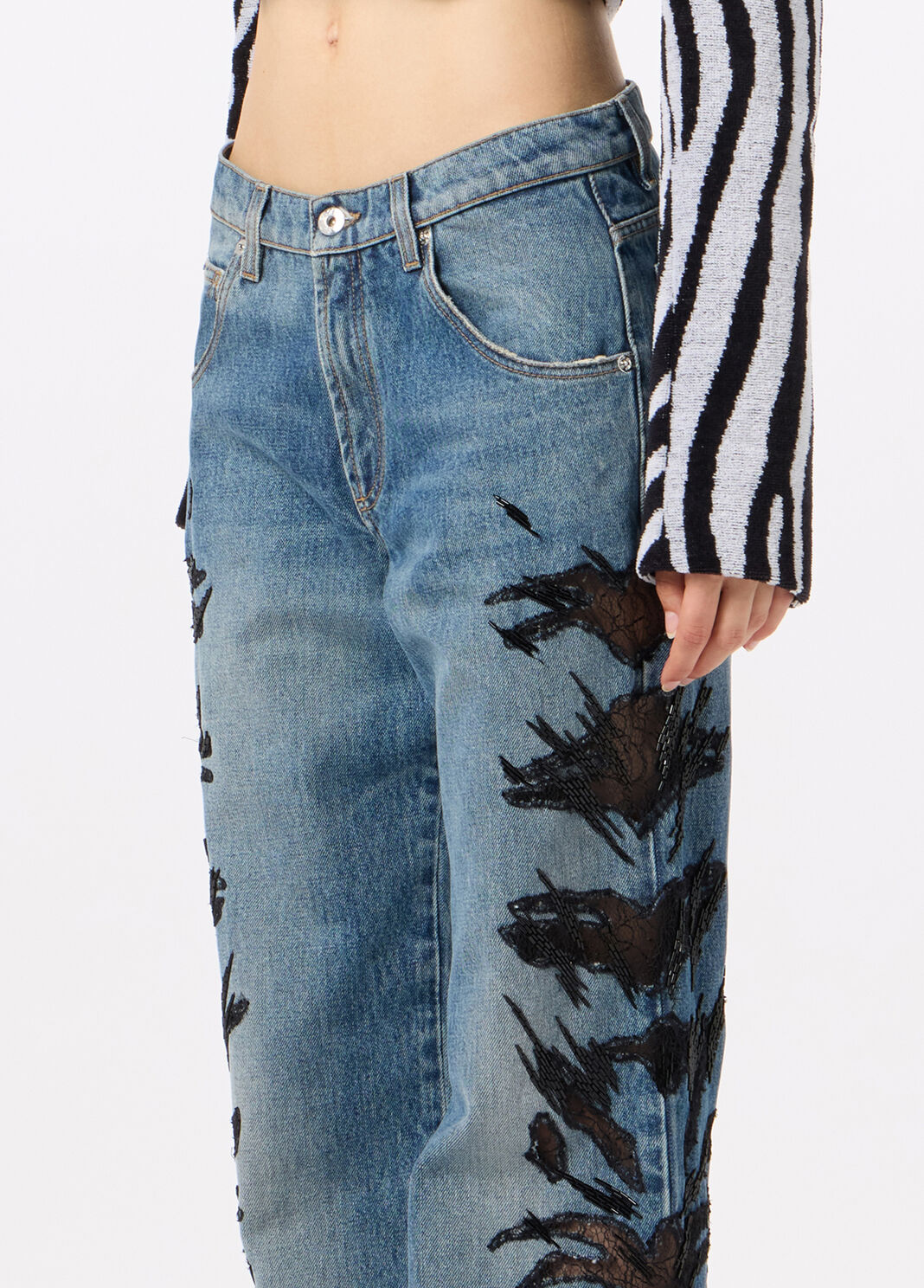 Straight-leg jeans with embroidery  Blumarine - large image number 2