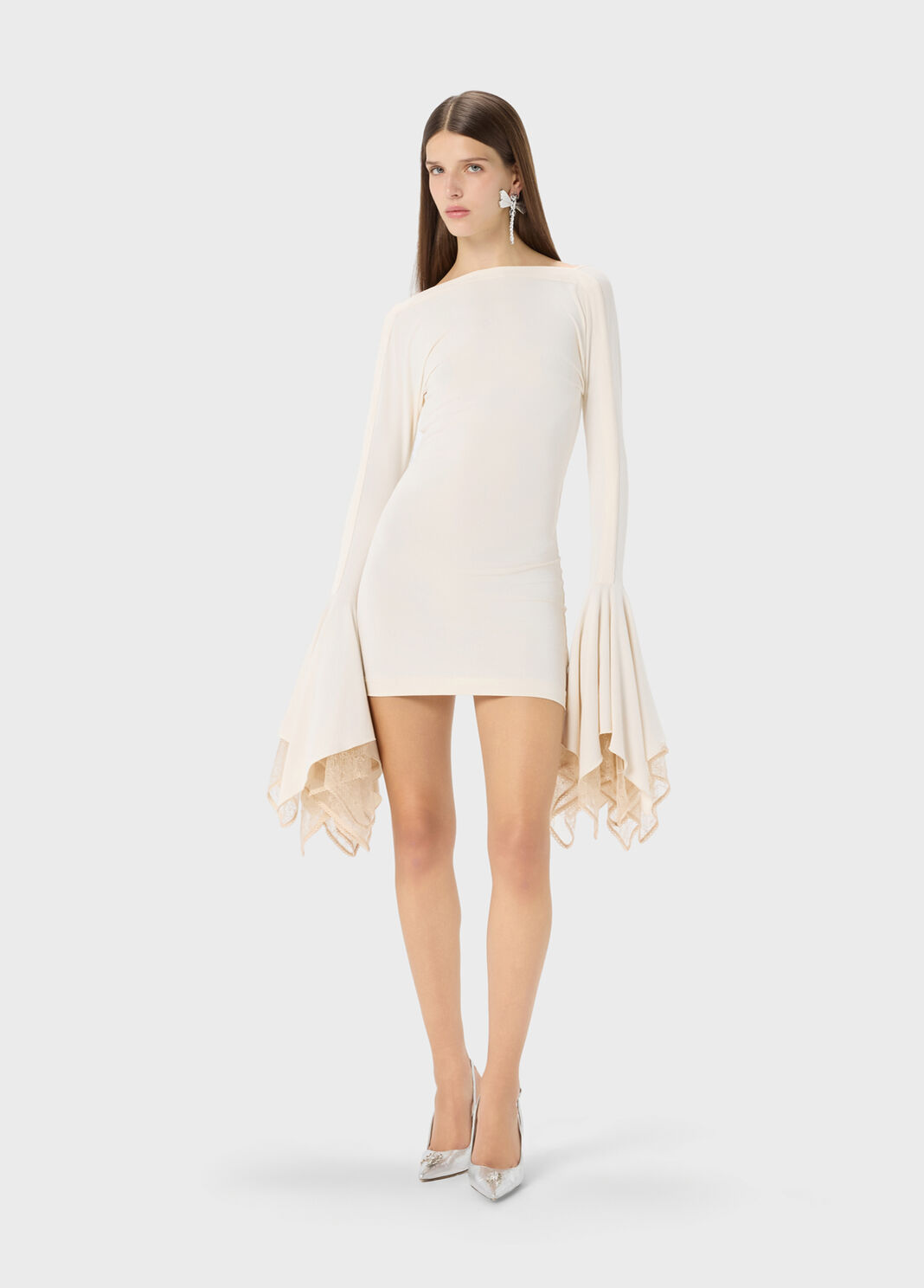 Short jersey dress with lace ruffles  Blumarine - large image number 3