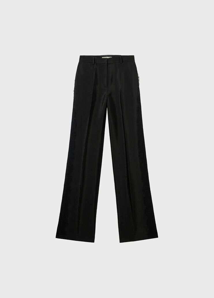 Glossy viscose trousers with lace  Blumarine - medium