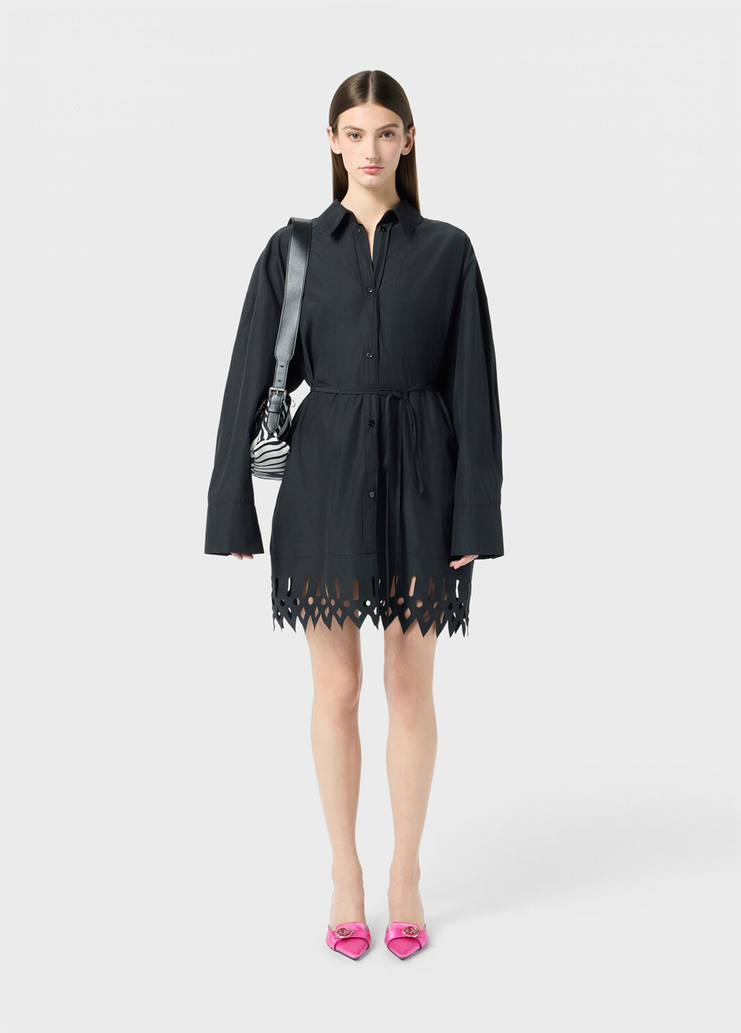 Taffeta shirt dress with openwork embroidery  Blumarine - large image number 3
