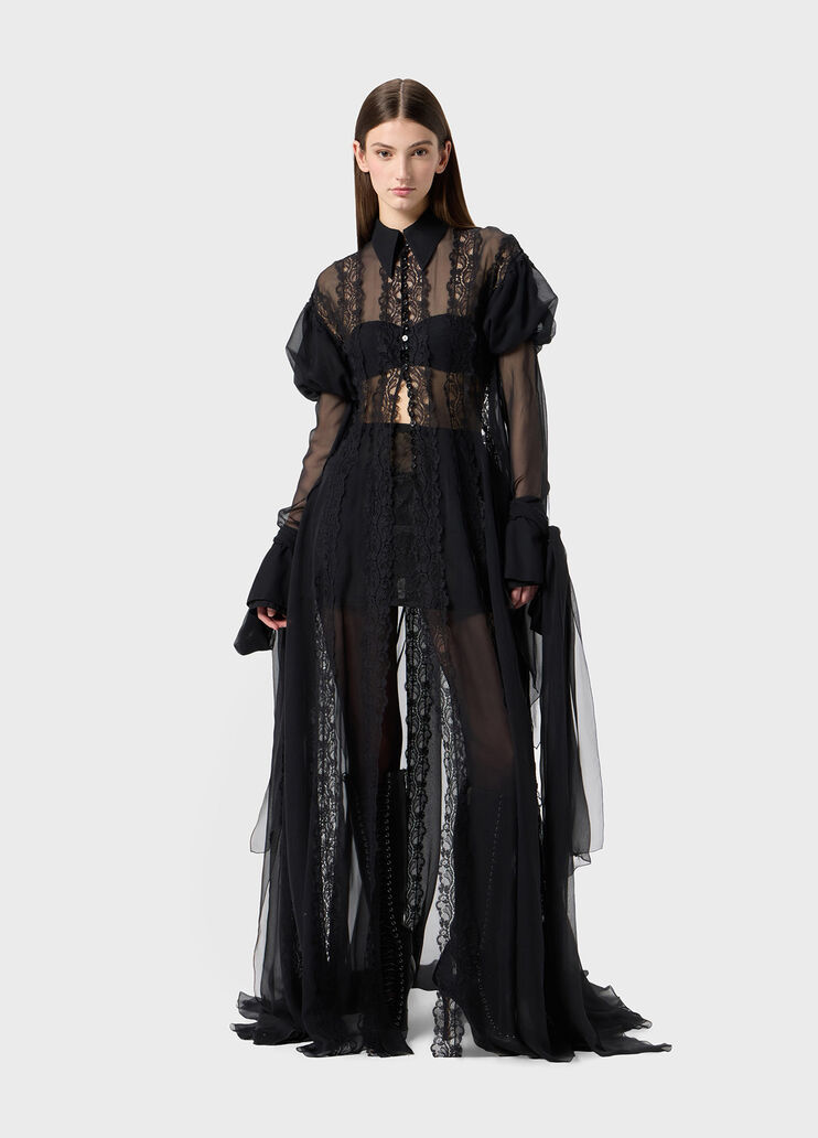 Abito chemisier in chiffon e pizzo  Blumarine - large image number 3