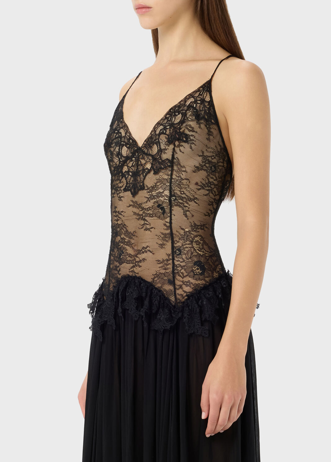 Long dress in Chantilly lace and georgette  Blumarine - large image number 2