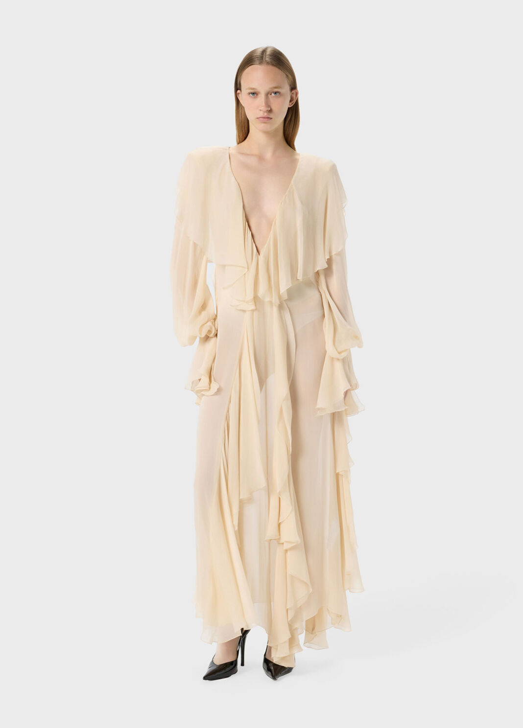 Long crepon dress with sailor collar  Blumarine - large image number 3