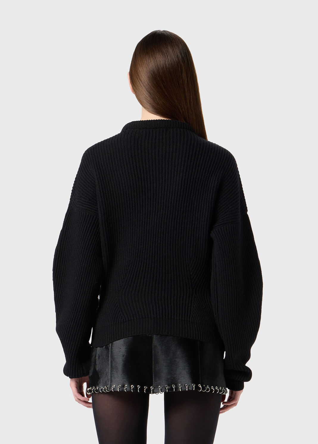 Ribbed wool sweater with straps and buckles  Blumarine - large image number 1