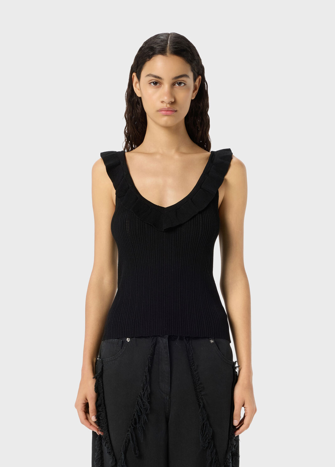 Ribbed Top with Ruffles  Blumarine - large image number 0